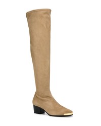 beige Overknee Stiefel aus Wildleder von Giuseppe Zanotti Design