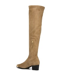 beige Overknee Stiefel aus Wildleder von Giuseppe Zanotti Design