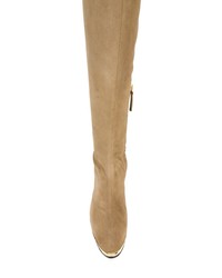 beige Overknee Stiefel aus Wildleder von Giuseppe Zanotti Design