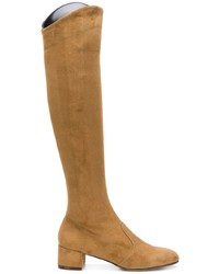 beige Overknee Stiefel aus Wildleder von L'Autre Chose