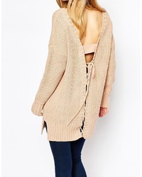 beige Oversize Pullover