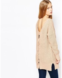 beige Oversize Pullover