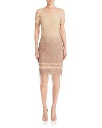 beige Paillettenkleid