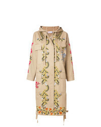 beige Parka mit Blumenmuster