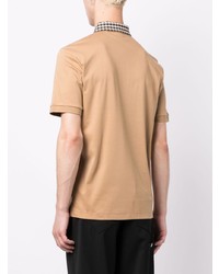 beige Polohemd mit Hahnentritt-Muster von BOSS