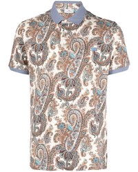 beige Polohemd mit Paisley-Muster