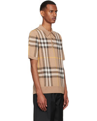 beige Polohemd mit Schottenmuster von Burberry