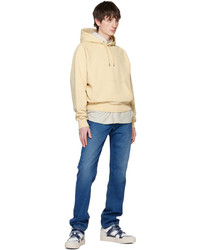 beige Pullover mit einem Kapuze von AMI Alexandre Mattiussi