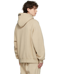 beige Pullover mit einem Kapuze von Essentials