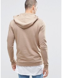 beige Pullover mit einem Kapuze von Asos