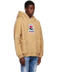 beige Pullover mit einem Kapuze von DSQUARED2