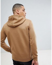 beige Pullover mit einem Kapuze von Pull&Bear