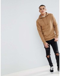 beige Pullover mit einem Kapuze von Pull&Bear