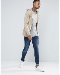 beige Pullover mit einem Kapuze von Asos