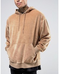 beige Pullover mit einem Kapuze von Asos