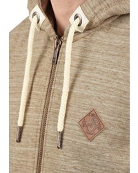 beige Pullover mit einem Kapuze von Solid