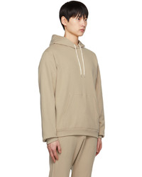 beige Pullover mit einem Kapuze von John Elliott