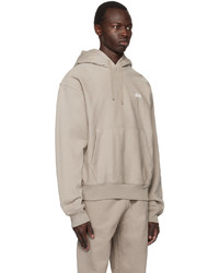 beige Pullover mit einem Kapuze von Stussy