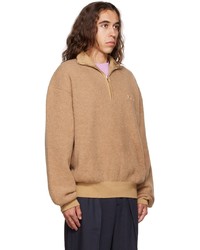 beige Pullover mit einem Reißverschluss am Kragen von Jacquemus