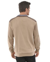 beige Pullover mit einem Reißverschluss am Kragen von MARCO DONATI