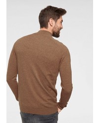 beige Pullover mit einem Reißverschluss am Kragen von Strellson