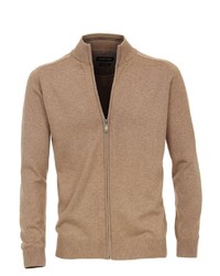 beige Pullover mit einem Reißverschluß von Casamoda