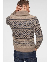 beige Pullover mit einem Reißverschluß von Esprit