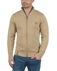 beige Pullover mit einem Reißverschluß von INDICODE