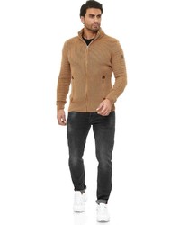 beige Pullover mit einem Reißverschluß von Redbridge