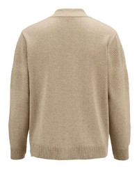 beige Pullover mit einem Reißverschluß von ROGER KENT