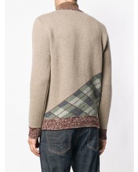 beige Pullover mit einem Rundhalsausschnitt mit Argyle-Muster von A.P.C.