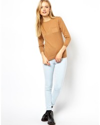 beige Pullover mit einem Rundhalsausschnitt von Asos