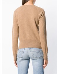 beige Pullover mit einem Rundhalsausschnitt von Zanone