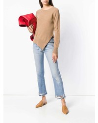 beige Pullover mit einem Rundhalsausschnitt von Zanone