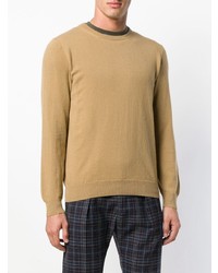 beige Pullover mit einem Rundhalsausschnitt von Zanone