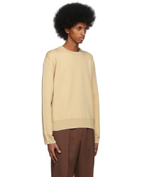 beige Pullover mit einem Rundhalsausschnitt von Jil Sander