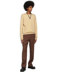 beige Pullover mit einem Rundhalsausschnitt von Jil Sander