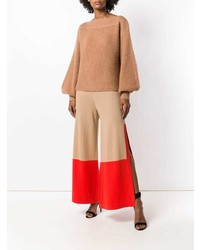 beige Pullover mit einem Rundhalsausschnitt von Temperley London