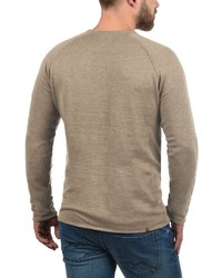 beige Pullover mit einem Rundhalsausschnitt von BLEND