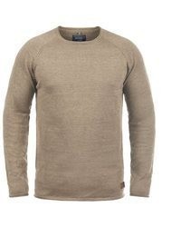 beige Pullover mit einem Rundhalsausschnitt von BLEND