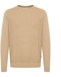 beige Pullover mit einem Rundhalsausschnitt von BLEND