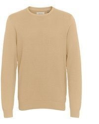 beige Pullover mit einem Rundhalsausschnitt von BLEND