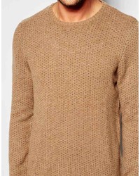 beige Pullover mit einem Rundhalsausschnitt von Asos