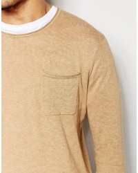 beige Pullover mit einem Rundhalsausschnitt von Asos