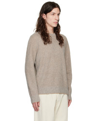 beige Pullover mit einem Rundhalsausschnitt von Vince