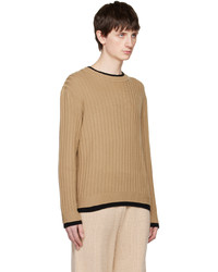 beige Pullover mit einem Rundhalsausschnitt von Moschino