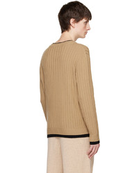 beige Pullover mit einem Rundhalsausschnitt von Moschino