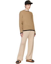 beige Pullover mit einem Rundhalsausschnitt von Moschino