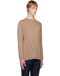 beige Pullover mit einem Rundhalsausschnitt von Officine Generale