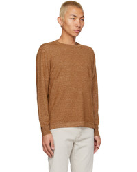 beige Pullover mit einem Rundhalsausschnitt von Zegna